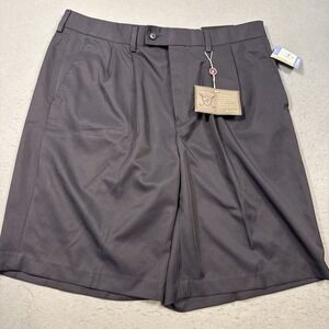 Alan Flusser Men's 38 Performance Stretch Golf Shorts Ocean Blue NWT Pleated